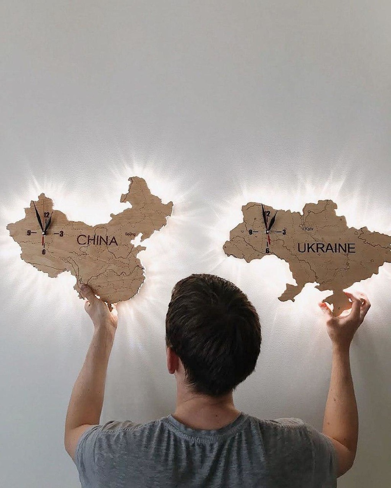 Wooden map for individual order