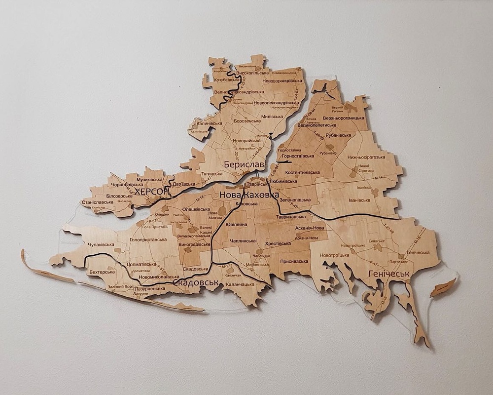Wooden Map of Kherson region 130х210 cm