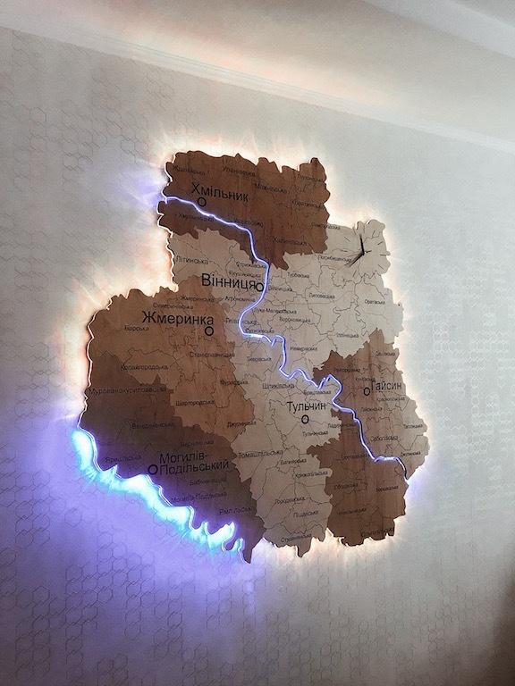 Wooden Map of Vinnytsia region 135x130 cm
